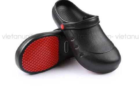 Giày Dép Bếp Chống Trơn Trượt Màu Đen