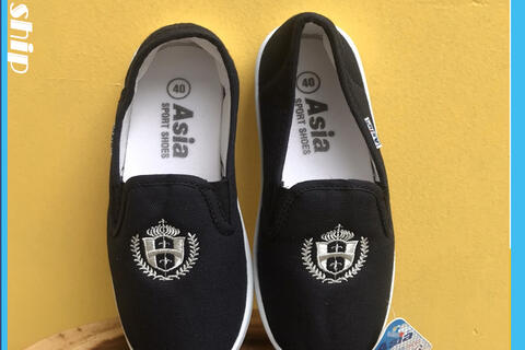 Giầy Vải Asia Lười Nam Màu Xanh Đen